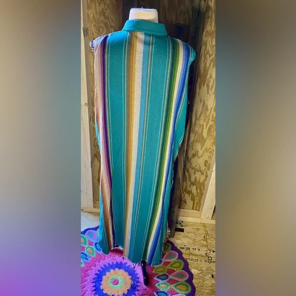 💥Lucky & Blessed Striped Button-up Sleeveless Duster💥 NWOT - Picture 4 of 8